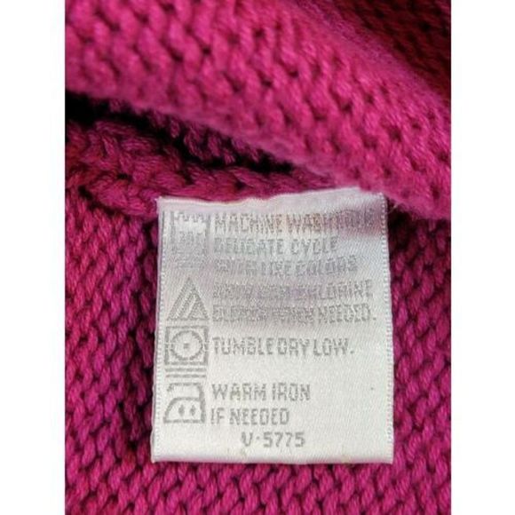 Pierre Cardin Women's Sleeveless Turtleneck Magenta Cotton Knit Sweater Size L - Picture 9 of 9